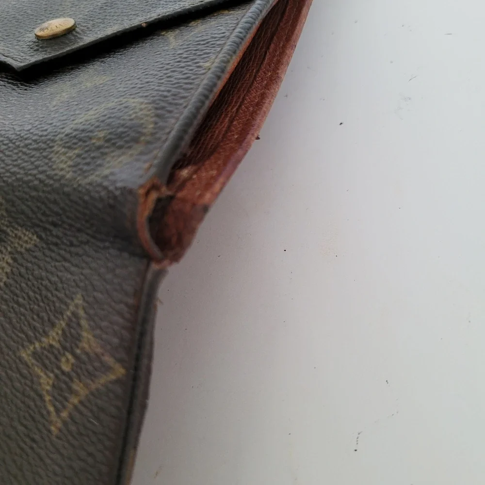 Louis Vuitton Monogram Canvas Elise Trifold Wallet Brown Compact Wallet